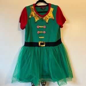 Green and Red Elf Women’s Costume, XL
